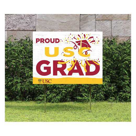 1048117443: 18x24 Lawn Sign Proud Grad With Logo Southern California Trojans