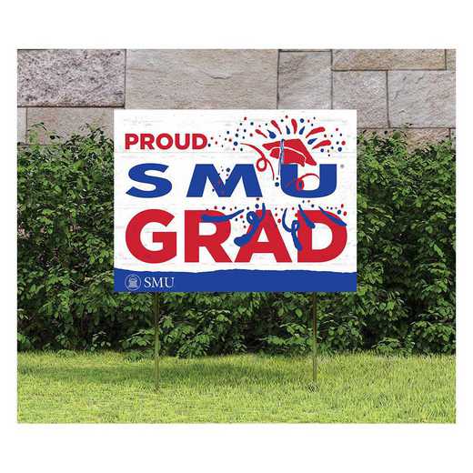 1048117447: 18x24 Lawn Sign Proud Grad With Logo Southern Methodist Mustangs