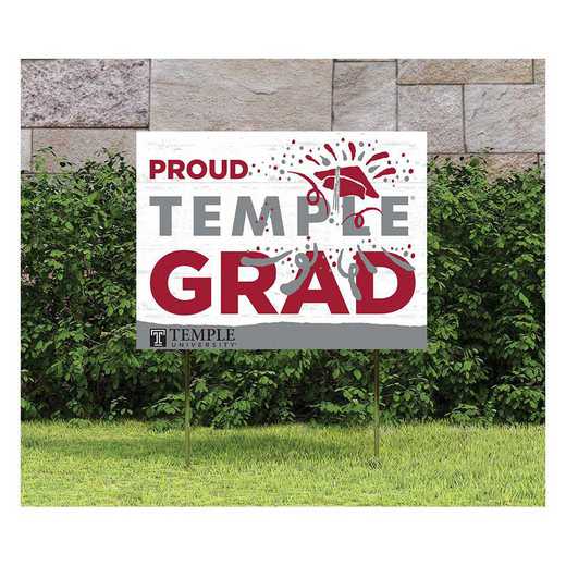 1048117466: 18x24 Lawn Sign Proud Grad With Logo Temple Owls