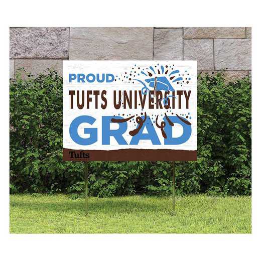 1048117481: 18x24 Lawn Sign Proud Grad With Logo Tufts Jumbos