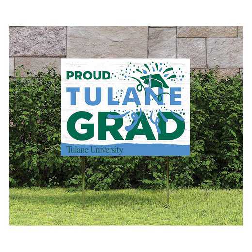 1048117482: 18x24 Lawn Sign Proud Grad With Logo Tulane Green Wave
