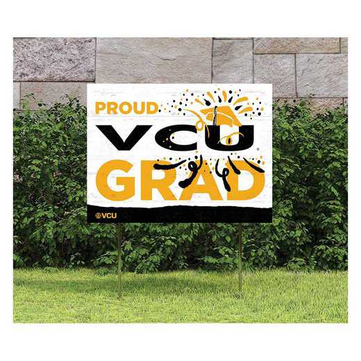 1048117499: 18x24 Lawn Sign Proud Grad With Logo Virginia Commonwealth Rams