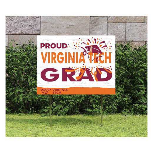 1048117501: 18x24 Lawn Sign Proud Grad With Logo Virginia Tech Hokies
