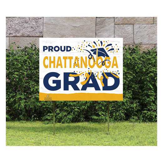 1048117678: 18x24 Lawn Sign Proud Grad With Logo Tennessee Chattanooga Mocs