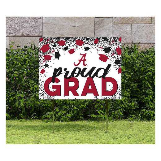 1048126104: 18x24 Lawn Sign Grad with Cap and Confetti Alabama Crimson Tide