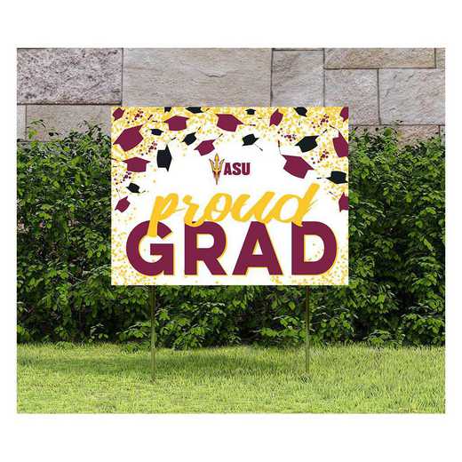 1048126110: 18x24 Lawn Sign Grad with Cap and Confetti Arizona State Sun Devils