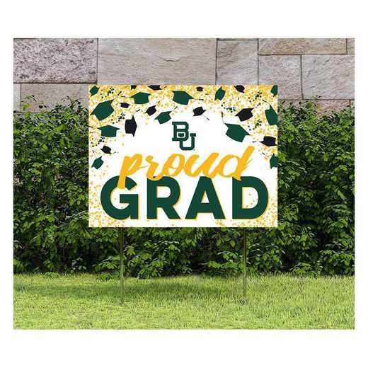 1048126122: 18x24 Lawn Sign Grad with Cap and Confetti Baylor Bears