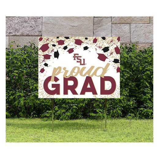 1048126227: 18x24 Lawn Sign Grad with Cap and Confetti Florida State Seminoles