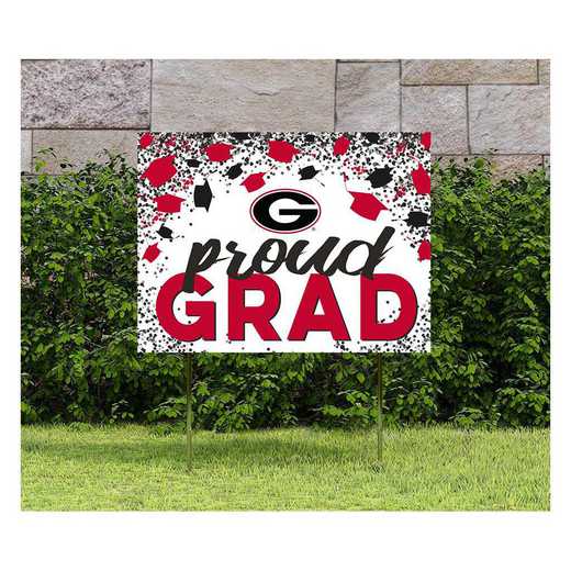 1048126237: 18x24 Lawn Sign Grad with Cap and Confetti Georgia Bulldogs