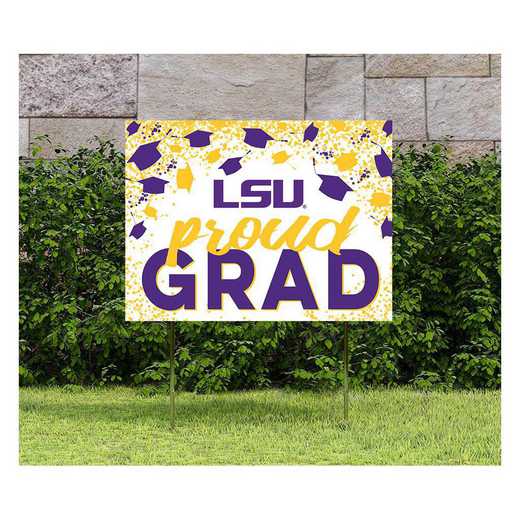 1048126299: 18x24 Lawn Sign Grad with Cap and Confetti LSU Fighting
