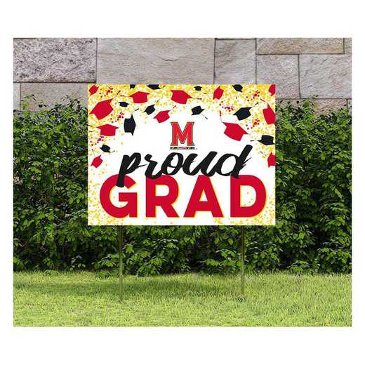 1048126317: 18x24 Lawn Sign Grad with Cap and Confetti Maryland Terrapins