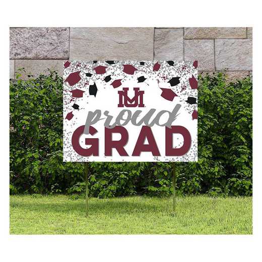 1048126341: 18x24 Lawn Sign Grad with Cap and Confetti Montana Grizzlies
