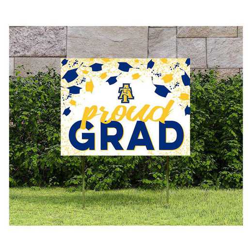 1048126370: 18x24 Lawn Sign Grad with Cap and Confetti North Carolina A&T Aggies