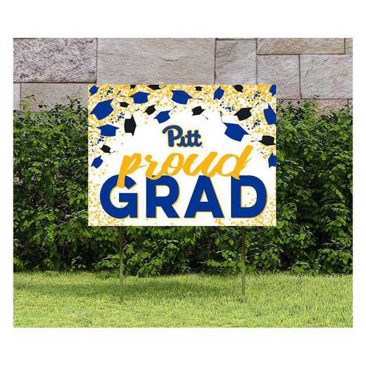 1048126401: 18x24 Lawn Sign Grad with Cap and Confetti Pittsburgh