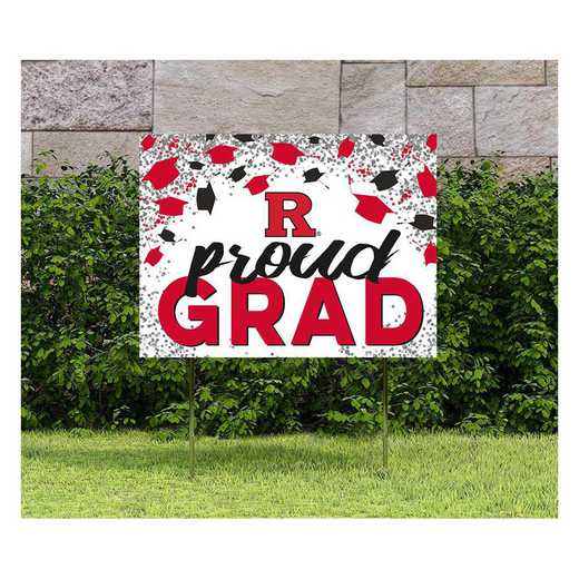 1048126415: 18x24 Lawn Sign Grad with Cap and Confetti Rutgers Scarlet Knights