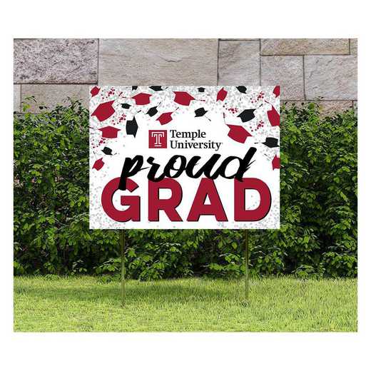 1048126466: 18x24 Lawn Sign Grad with Cap and Confetti Temple Owls