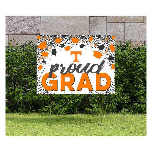 1048126468: 18x24 Lawn Sign Grad with Cap and Confetti Tennessee Volunteers