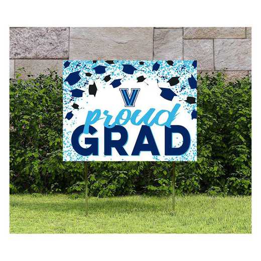 1048126496: 18x24 Lawn Sign Grad with Cap and Confetti Villanova Wildcats