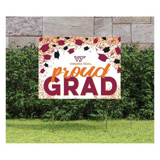 1048126501: 18x24 Lawn Sign Grad with Cap and Confetti Virginia Tech Hokies