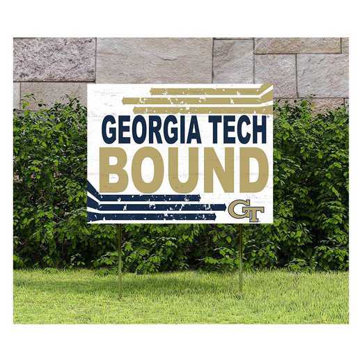 1048127239: 18x24 Lawn Sign Retro School Bound Georgia Tech Yellow Jackets