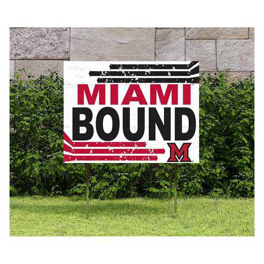 1048127328: 18x24 Lawn Sign Retro School Bound Miami of Ohio Redhawks