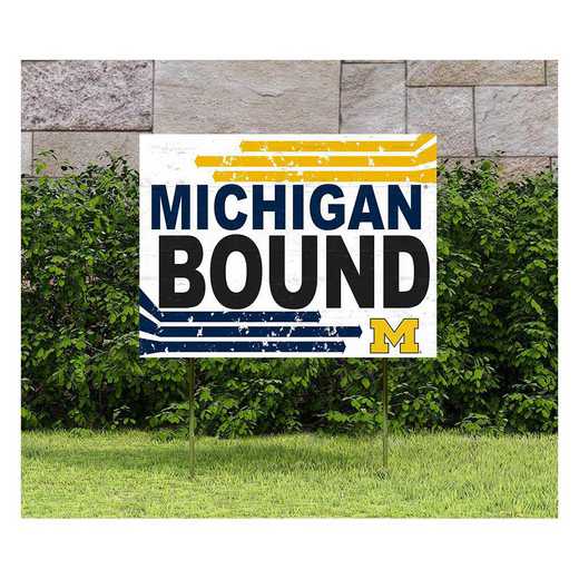 1048127330: 18x24 Lawn Sign Retro School Bound Michigan Wolverines