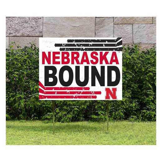 1048127354: 18x24 Lawn Sign Retro School Bound Nebraska Cornhuskers