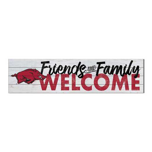 1051101112: 40x10 Sign Friends Family Welcome Arkansas Razorbacks