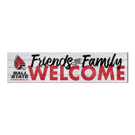 1051101118: 40x10 Sign Friends Family Welcome Ball State Cardinals