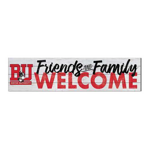 1051101132: 40x10 Sign Friends Family Welcome Boston University Terriers