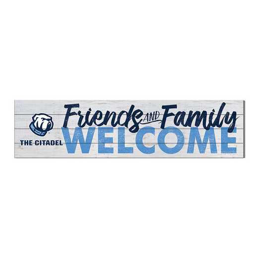 1051101171: 40x10 Sign Friends Family Welcome Citadel Bulldogs
