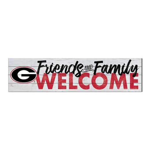 1051101237: 40x10 Sign Friends Family Welcome Georgia Bulldogs