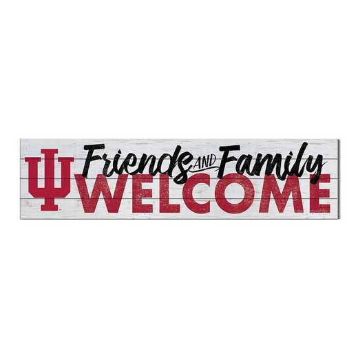 1051101269: 40x10 Sign Friends Family Welcome Indiana Hoosiers