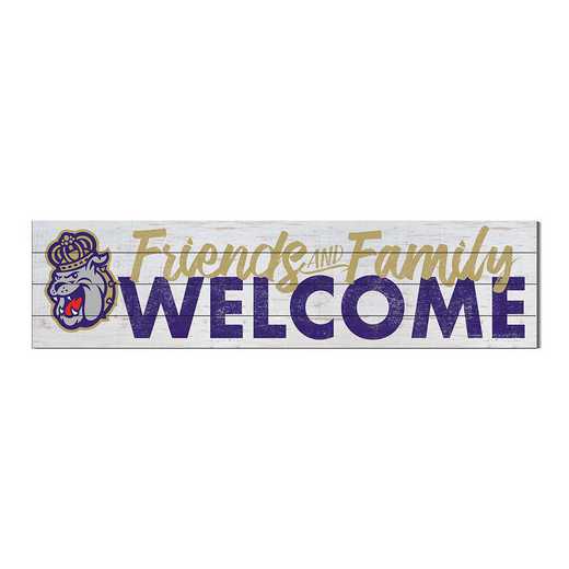 1051101276: 40x10 Sign Friends Family Welcome James Madison Dukes
