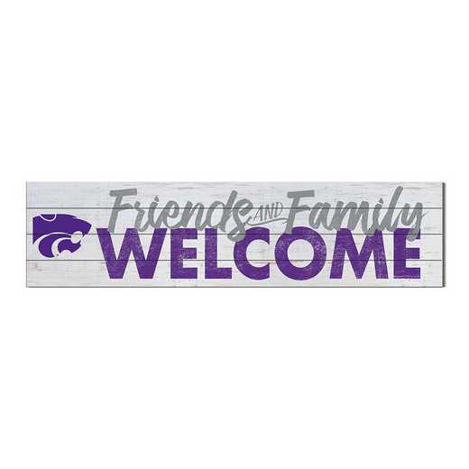 1051101280: 40x10 Sign Friends Family Welcome Kansas State Wildcats