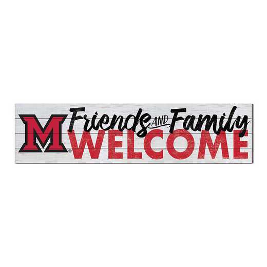 1051101328: 40x10 Sign Friends Family Welcome Miami of Ohio Redhawks