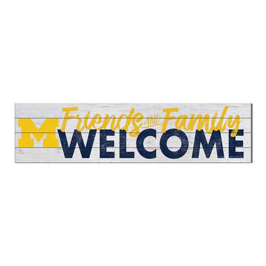 1051101330: 40x10 Sign Friends Family Welcome Michigan Wolverines