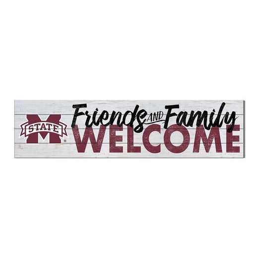 1051101337: 40x10 Sign Friends Family Welcome Mississippi State Bulldogs