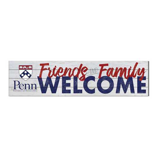 1051101398: 40x10 Sign Friends Family Welcome Penn Quakers