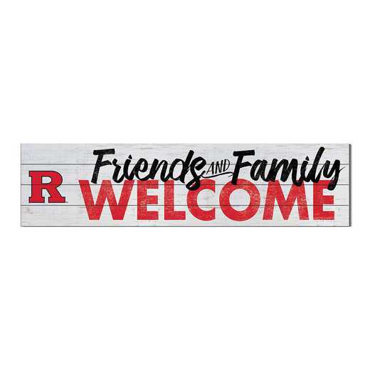 1051101415: 40x10 Sign Friends Family Welcome Rutgers Scarlet Knights