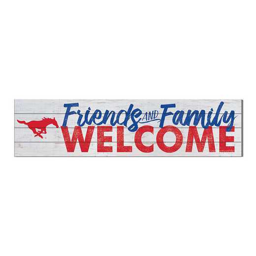 1051101447: 40x10 Sign Friends Family Welcome Southern Methodist Mustangs
