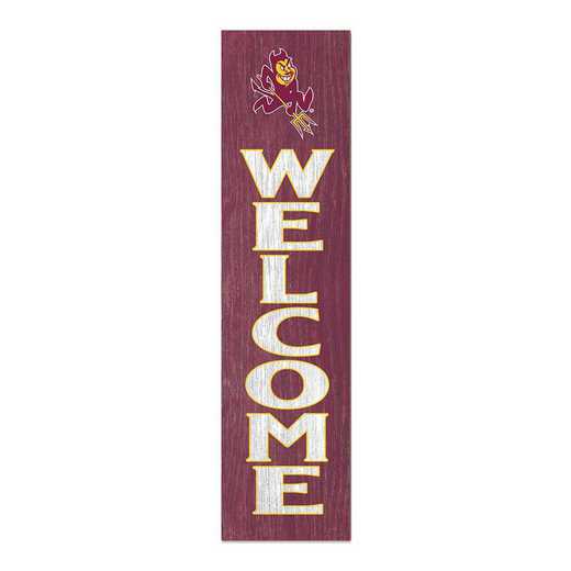 1066101110: 12x48 Leaning Sign Welcome Arizona State Sun Devils