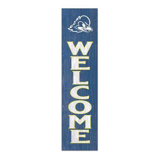 1066101197: 12x48 Leaning Sign Welcome Delaware Fightin Blue Hens