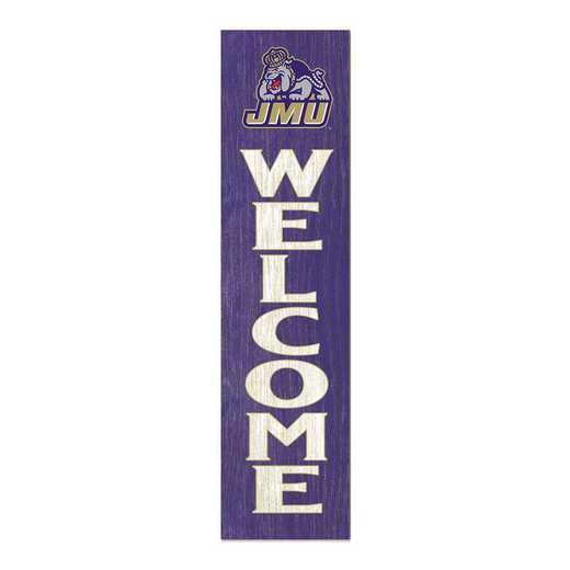 1066101276: 12x48 Leaning Sign Welcome James Madison Dukes