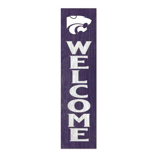 1066101280: 12x48 Leaning Sign Welcome Kansas State Wildcats