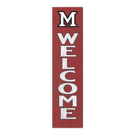 1066101328: 12x48 Leaning Sign Welcome Miami of Ohio Redhawks