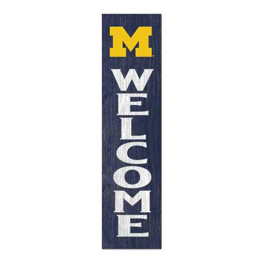 1066101330: 12x48 Leaning Sign Welcome Michigan Wolverines