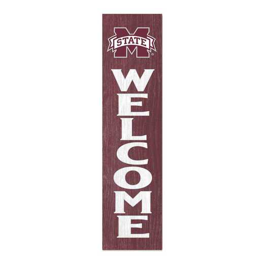 1066101337: 12x48 Leaning Sign Welcome Mississippi State Bulldogs