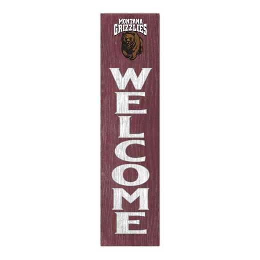 1066101341: 12x48 Leaning Sign Welcome Montana Grizzlies