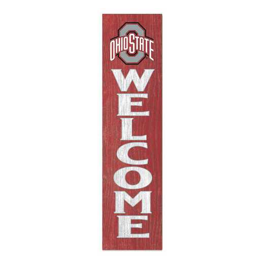 1066101387: 12x48 Leaning Sign Welcome Ohio State Buckeyes